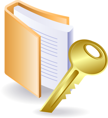 Folder security with access key  Illustration