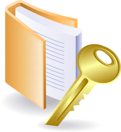 Folder security with access key  Illustration