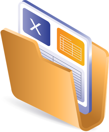 Folder stores accounting form data  Illustration