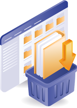 Folder storing computer data  Illustration