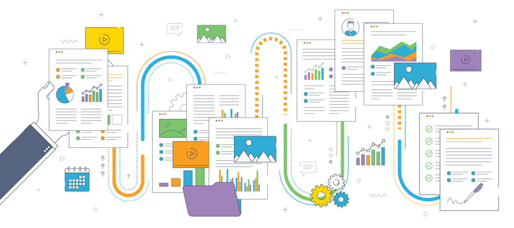 Folder with financial documents  Illustration