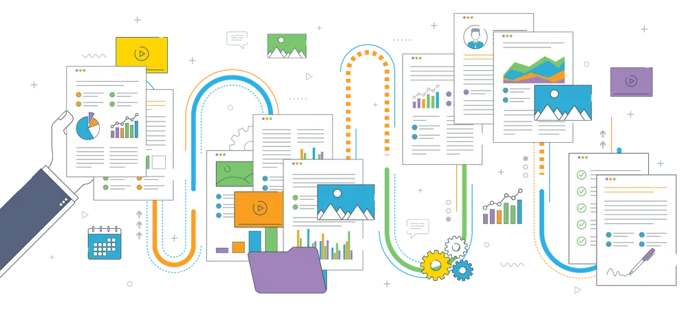 Folder with financial documents  Illustration