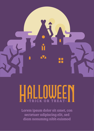 Folheto de Halloween da Cabana da Bruxa  Ilustração