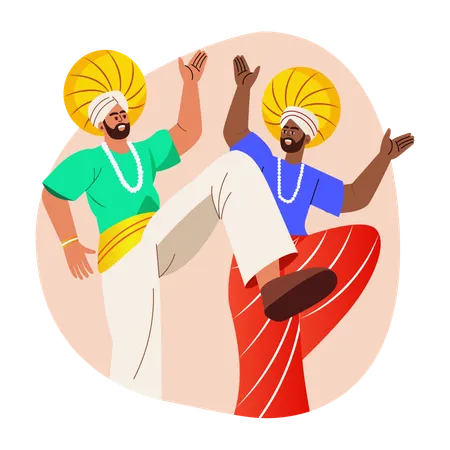 Folk dancing shown by artists  Illustration
