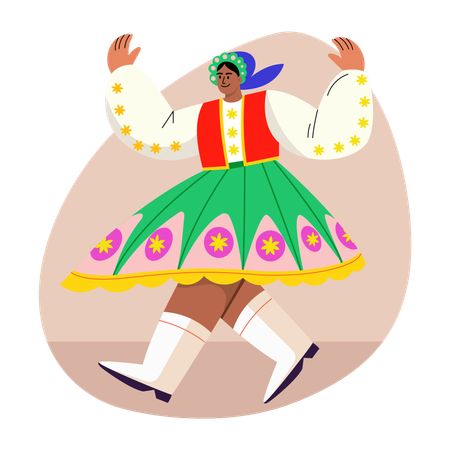 Folk performance given by student  Illustration