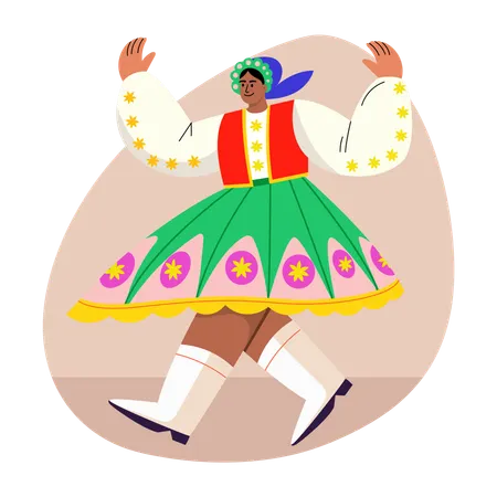 Folk performance given by student  Illustration