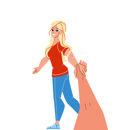 Follow Me Girlfriend Talking Boyfriend  Illustration