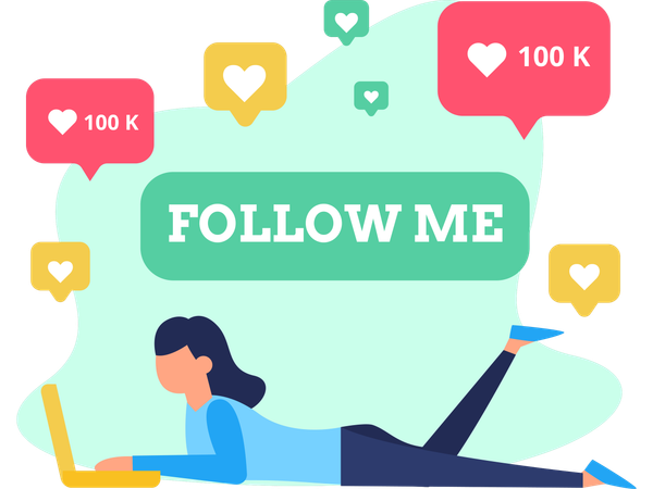 Follow Me on social media  Illustration