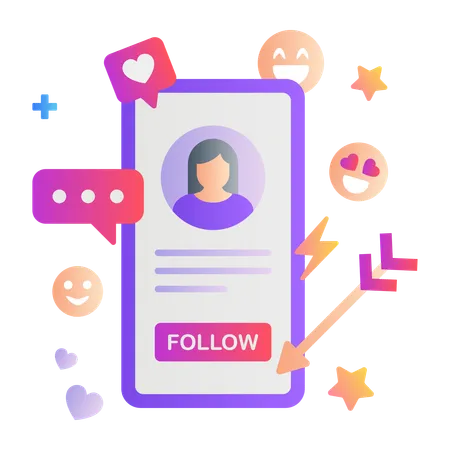 Follow user  Illustration