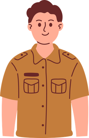 Fonctionnaire debout en uniforme  Illustration