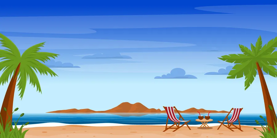 Fondo de playa  Ilustración