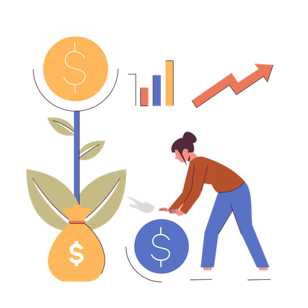 Inversión de fondos mutuos  Illustration