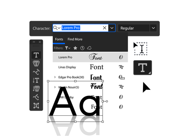 Font style panel  Illustration