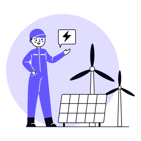 Fonte de energia renovável  Ilustração