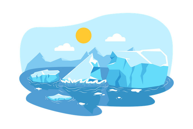 La fonte des glaciers  Illustration