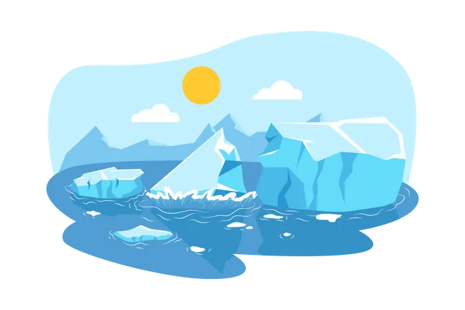 La fonte des glaciers  Illustration