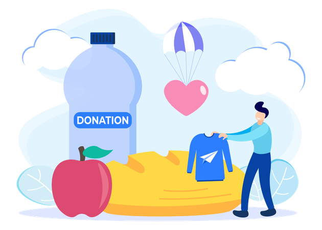 Food and water Donation  Illustration