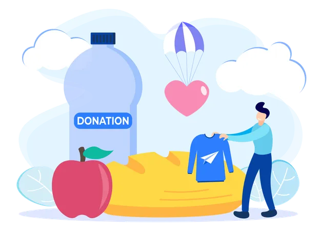 Food and water Donation  Illustration