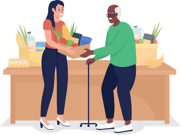 Food bank worker  Illustration