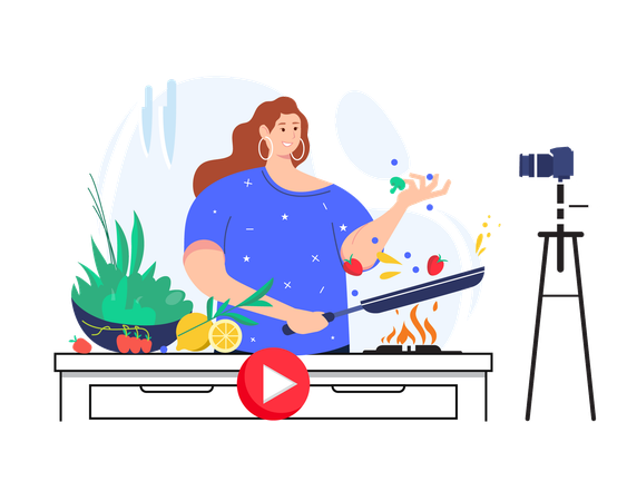 Ersteller von Food Beauty-Videoinhalten  Illustration