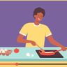 illustrations for cooking video
