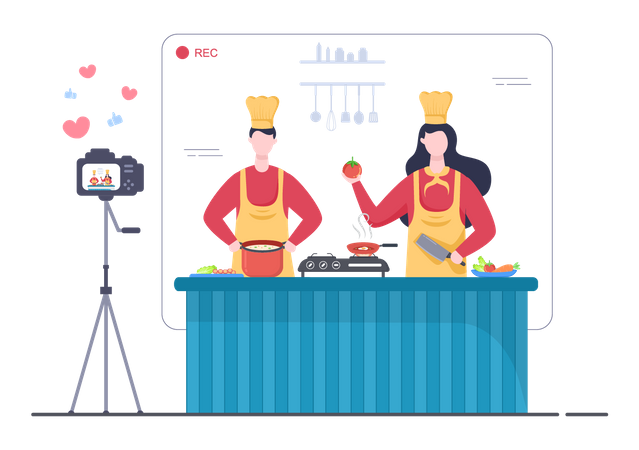 Food Cooking Tutorial Illustration
