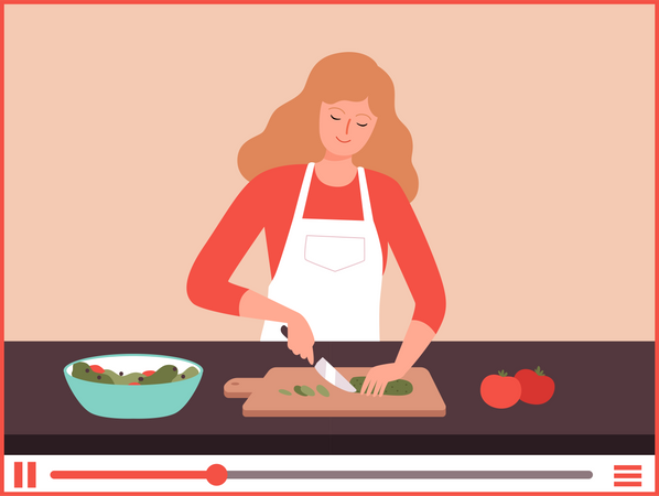 Food cooking tutorial Illustration