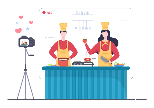 Food Cooking Tutorial  Illustration