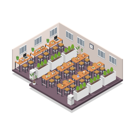 Food Court  Illustration