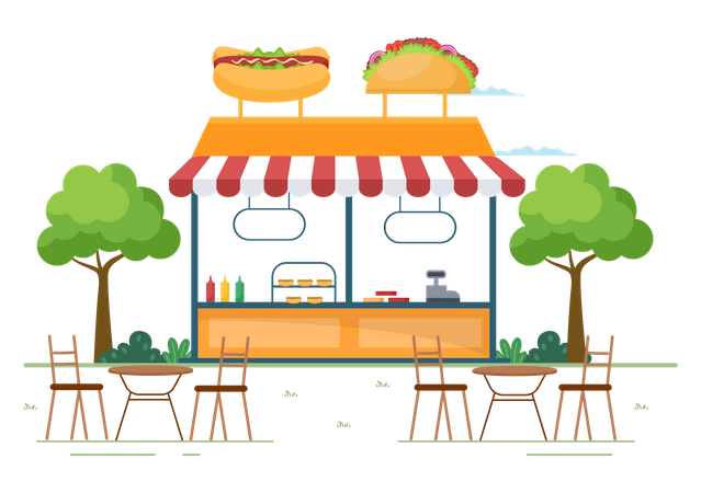 Food Court shop  Illustration