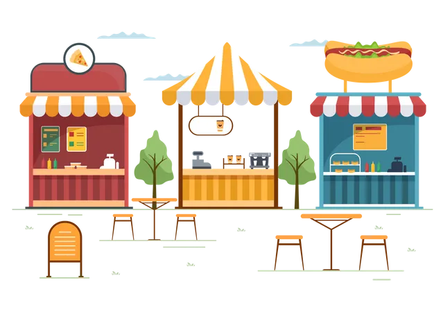 Food Court-Stand  Illustration