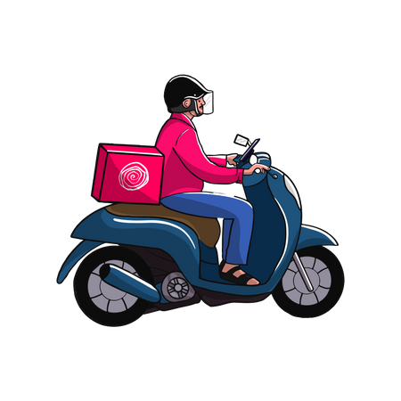 Food Delivery Bike Illustration