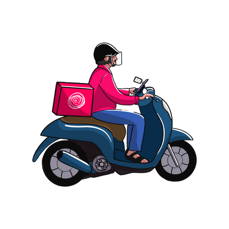 Food Delivery Bike  Illustration