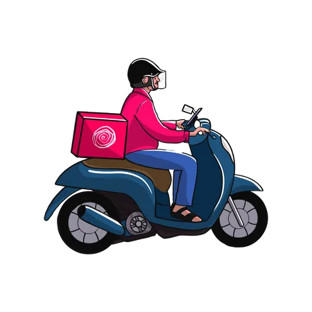 Food Delivery Bike  Illustration