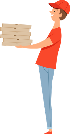 Food delivery boy  Illustration