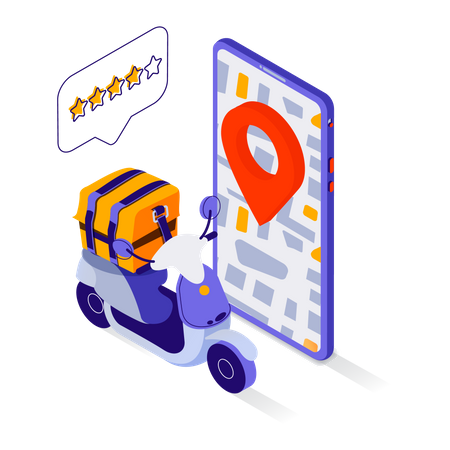 Food Delivery Location  Illustration