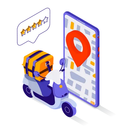 Food Delivery Location  Illustration