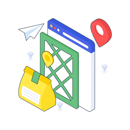 Food Delivery Location  Illustration