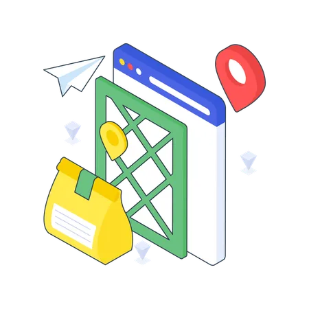 Food Delivery Location  Illustration