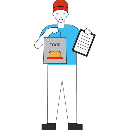 Food delivery man Illustration