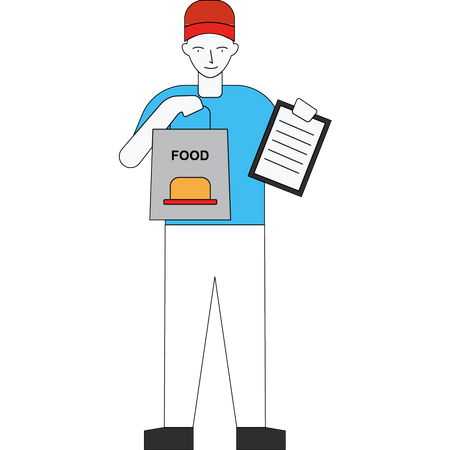 Food delivery man  Illustration