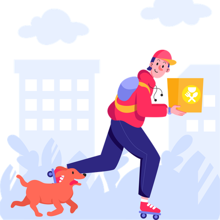 Food delivery man  Illustration