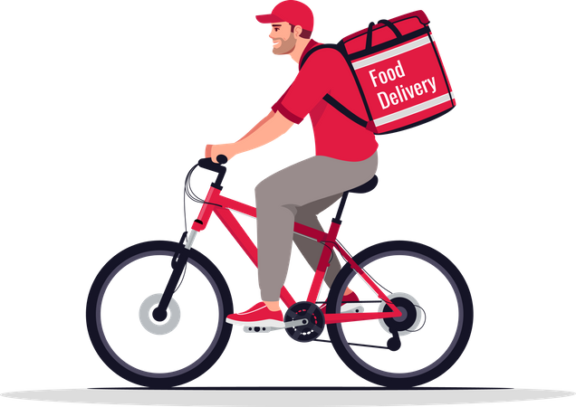 Food delivery on bike  Illustration