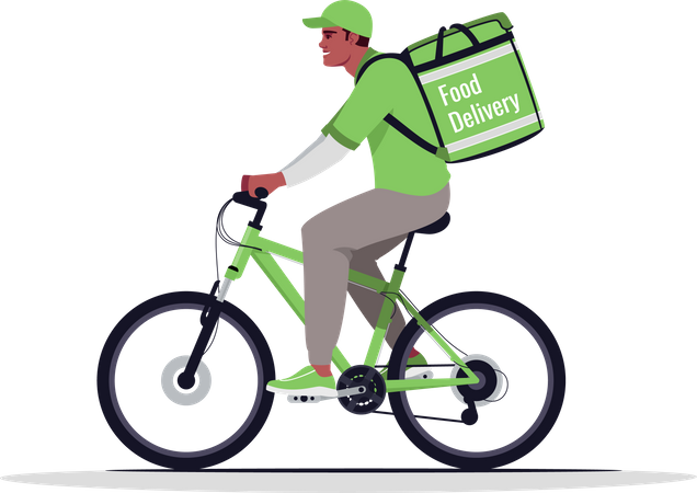 Food delivery on bike Illustration