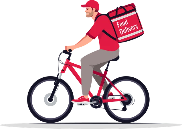 Food delivery on bike  Illustration