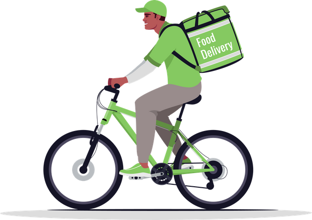 Food delivery on bike  Illustration