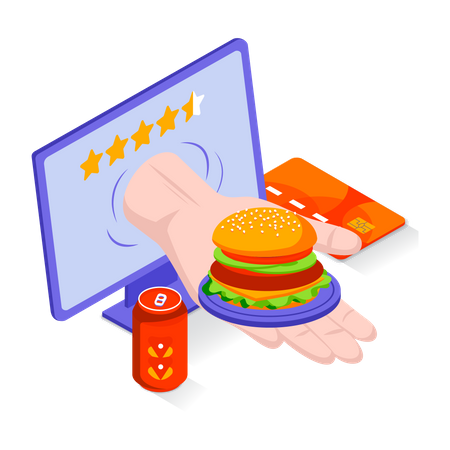 Food Delivery Review Illustration