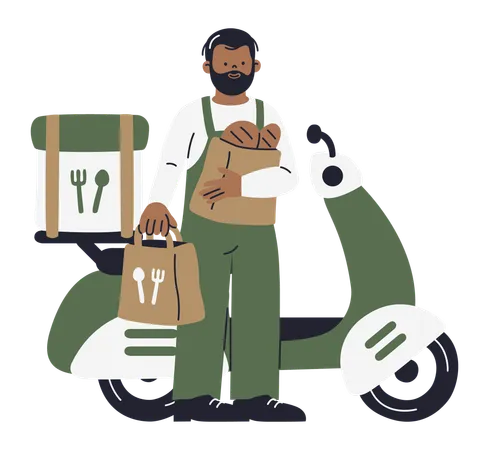 Food Delivery Rider  Illustration