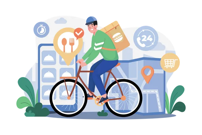 Food delivery service Illustration