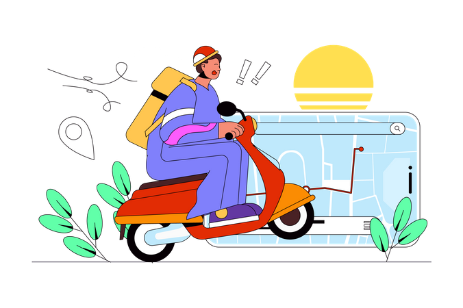 Food Delivery service  イラスト